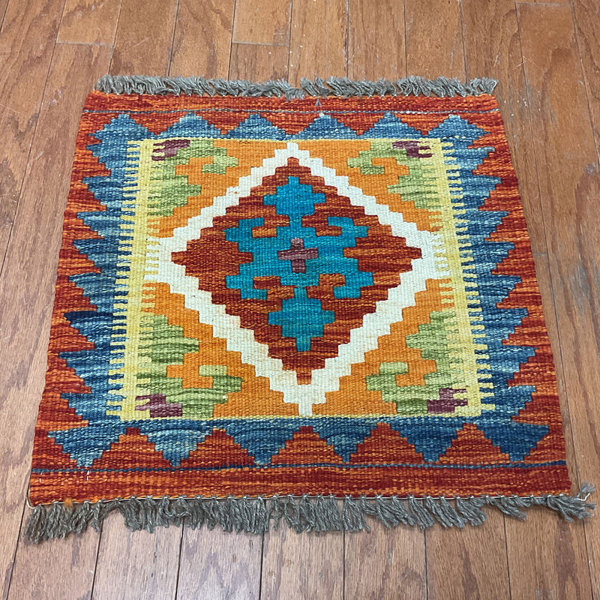 Union Rustic OneofaKind JohnHendry HandKnotted 1'8" Square Wool